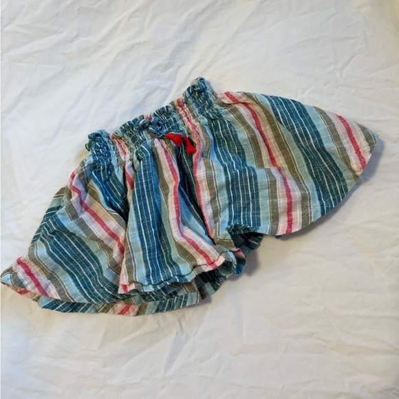 OLD NAVY 2 piece striped linen top & skirt, multi colored, 12-18m - Picture 4 of 8